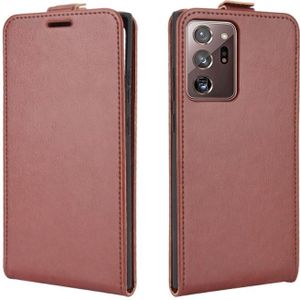 Voor Samsung Galaxy Note20 Ultra 5G R64 Texture Single Vertical Flip Leather Protective Case met Card Slots &amp; Photo Frame(Brown)