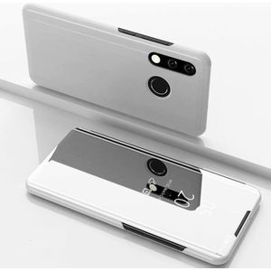 Galvaniseren spiegel horizontale Flip lederen case voor Huawei P30 Lite/Nova 4e  met houder (zilver)