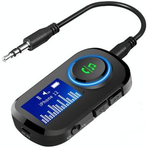 T5 2 in 1 Bluetooth 5.0 Audio-ontvangerzender met LCD-scherm voor TV PC Auto Luidspreker AUX Muziekadapter