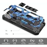 Camouflage Armor Schokbestendige TPU + PC Magnetische Beschermhoes met Houder Voor iPhone 11 Pro Max (Baby Blauw)