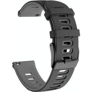 22mm voor Garmin Vivoactive 4 / Venu 2 Universele tweekleurige siliconenvervangingriem horlogeband (zwart grijs)