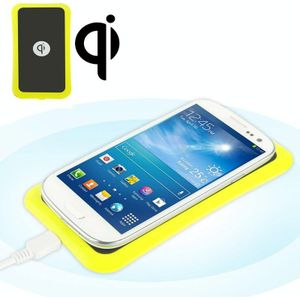 K8 Geel Pure Power Qi Standaard Ultra Slim Draadloos oplaad plaat mat  Geschikt voor Nokia Lumia 920 / 1020 Samsung Galaxy Note II / N7100 etc.