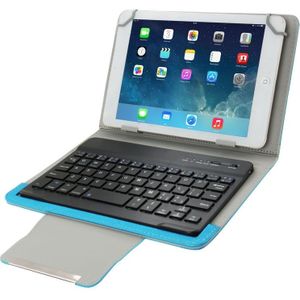 Universeel PU leren Hoesje met houder en afneembaar Bluetooth Toetsenbord voor 7 inch Tablet PC (blauw)