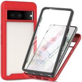 Voor Google Pixel 7 Pro Starry Sky Full Body Hybrid Shockproof Phone Case (Rood)