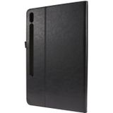 Voor Samsung Galaxy Tab S7+ T970/T976B 2-opvouwbare business horizontale flip pu lederen tas met kaartslots &amp; houder(zwart)
