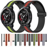Voor Honor Watch GS Pro 22 mm opvouwbare magnetische sluiting siliconen horlogeband (olijfgroen + zwart)