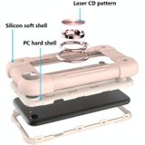 Shockproof Silicone + PC Protective Case with Dual-Ring Holder For iPhone 6/6s/7/8/SE 2020(Rose Gold)