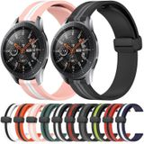 Voor Samsung Galaxy Watch 46 mm 22 mm opvouwbare magnetische sluiting siliconen horlogeband (roze + wit)