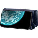 Voor Samsung Galaxy S7 Skin Feel Zipper Horizontale Flip Lederen case met Holder &amp; Card Slots &amp; Photo Frame &amp; Lanyard &amp; Long Rope(Blue)