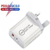 SDC-18W 18W PD + QC 3.0 USB Dual Fast Charging Universal Travel Charger  UK Plug