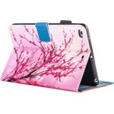 Voor iPad mini 4 / 3 / 2 / 1 schilderij Peach Blossom patroon horizontale Flip lederen draagtas met houder &amp; portemonnee &amp; Card Slots &amp; stylushouder