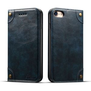 Voor iPhone 8/7 barok eenvoudige horizontale Flip lederen draagtas  met houder &amp; kaartsleuven &amp; portemonnee (blauw)
