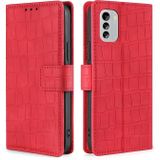 Voor Nokia G60 5G Skin Feel Krokodil Magnetische Sluiting Lederen Telefoon Case (Rood)