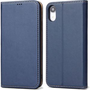 Horizontale Flip PU lederen case voor iPhone XR  met houder &amp; kaartsleuven &amp; portemonnee (blauw)