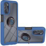 Starry Sky Solid Color Series PC + TPU Case met Ring Houder &amp; Magnetische Functie Voor Motorola Moto G Stylus 2022 4G (Blauw)