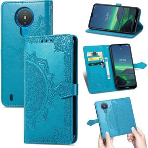 Voor Nokia 1.4 Mandala Bloem Reliëf Horizontale Flip Lederen Case met beugel / kaartsleuf / Portemonnee / Lanyard
