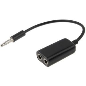 Noodle stijl 3.5mm Stereo Audio Headset voor 2 x Splitter Adapter  voor iPhone 5 / iPhone 4 &amp; 4S / 3 g / 3G / iPad 4 / iPad mini / mini 2 Retina / New iPad / iPad 2 / iTouch(Black)