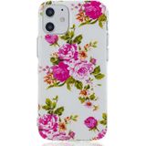 Voor iPhone 12 Lichtgevende TPU Soft Protective Case (Rose Flower)