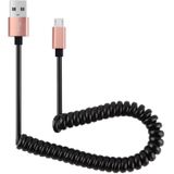 30cm to 100cm High Speed Spring Style Micro USB to USB 2.0 Flexible Elastic Spring Coiled Kabel USB Data Sync Kabel  Voor Galaxy  Huawei  Xiaomi  LG  HTC  Sony en Other Smart Phones(Rose Goud)