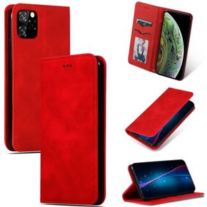 Retro huid voelen Business magnetische horizontale Flip lederen case voor iPhone 11 Pro Max (rood)