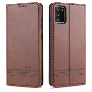 Voor Samsung Galaxy A02s AZNS magnetische kalf textuur horizontale flip lederen geval met kaart slots &amp; houder &amp; portemonnee (donkerbruin)