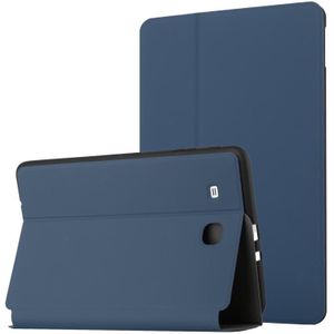 Voor Samsung Galaxy Tab E 9.6 T560 / T561 / T565 / T567V Dual-vouwen Horizontale Flip Tablet Leren Case met Houder (Royal Blue)