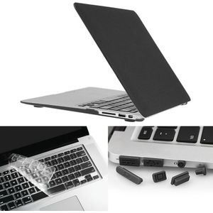 MacBook Air 11.6 inch 3 in 1 Frosted patroon Hardshell ENKAY behuizing met ultra-dun TPU toetsenbord Cover en afsluitende poort pluggen (zwart)