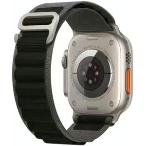 Ademende tweekleurige nylon horlogeband voor Apple Watch Ultra 49 mm / serie 8 &amp; 7 45 mm / SE 2 &amp; 6 &amp; SE &amp; 5 &amp; 4 44 mm / 3 &amp; 2 &amp; 1 42 mm