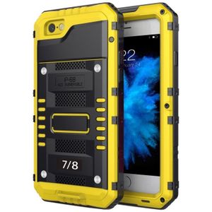 Waterdichte stofdichte schokbestendige zink legering + siliconen case voor iPhone 8 &amp; 7 (geel)