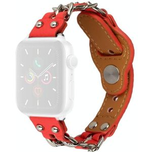 Echt lederen vrouwelijke horlogeband voor Apple Watch Series 7 41mm / 6 &amp; SE &amp; 5 &amp; 4 40mm / 3 &amp; 2 &amp; 1 38mm