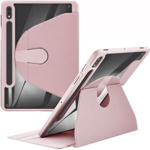Voor Samsung Galaxy Tab A 8.0 2019 Acryl 360 Graden Rotatie Houder Tablet Lederen Case (Baby Roze)