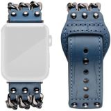 Echt lederen mannelijke stijl horlogeband voor Apple Watch Series 7 45 mm / 6 &amp; SE &amp; 5 &amp; 4 44mm / 3 &amp; 2 &amp; 1 42mm