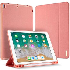 Voor iPad Air 10.5 (2019) / iPad Pro 10.5 DUX DUCIS Domo-serie horizontale flip magnetische PU lederen behuizing met 3-vouwbare houder en pensleuf (roze)
