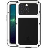 Love Mei Metal Shockproof Waterdicht Dustichte Beschermende telefoon Case voor iPhone 13 Pro (White)