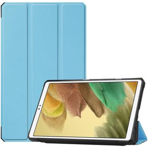 Voor Samsung Galaxy Tab A7 Lite T220 / T225 Custer Patroon Pure Color TPU Smart Tablet Holster met Slaap Functie &amp; 3-voudige houder (Sky Blue)