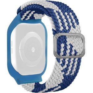 TPU Frame Gesp Braid Geïntegreerde Vervanging Horlogeband voor Apple Watch Series 6 &amp; SE &amp; 5 &amp; 4 40mm / 3 &amp; 2 &amp; 1 38mm (blauw en wit)