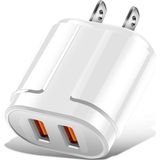 Draagbare Dual USB Mobile Phone Tablet Universal Charging Head Travel Charger  US Plug(White)