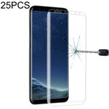 25 stuks voor Galaxy S8 plus volledige schermrand lijm gehard glas screen protector (transparant)