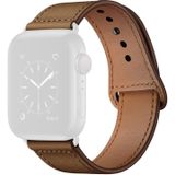 Lederen vervangende horlogeband voor Apple Watch Series 7 45 mm / 6 &amp; SE &amp; 5 &amp; 4 44mm / 3 &amp; 2 &amp; 1 42mm (donkerbruin Crazy Horse + Black gesp)