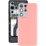 Batterij Achterklep met Camera Lens Cover voor Samsung Galaxy S21 Ultra 5G (Pink)