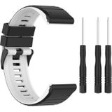 Voor Garmin Fenix 7 26mm tweekleurige siliconen horlogeband (zwart wit)