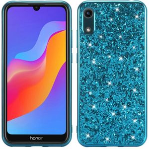 Glitter poeder schokbestendig TPU Case voor Huawei Honor Play 8A (blauw)