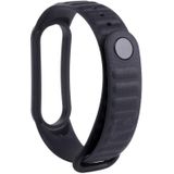 For Xiaomi Mi Band 6 / 5 Universal Silicone Leather Texture Replacement Strap Watchband(Black)