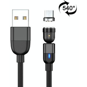 1m 3A Output USB naar Micro USB 540 Graden Roterende Magnetische Data Sync Oplaadkabel (Zwart)