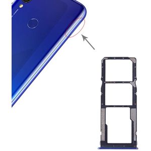 SIM-kaart lade + SIM-kaart lade + micro SD-kaart voor Xiaomi Redmi 7 (blauw)