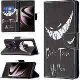 Voor Samsung Galaxy S22 Ultra 5G Gekleurde Tekening Patroon Horizontale Flip Telefoon Lederen Case met Houder &amp; Card Slots &amp; Portemonnee (Smirk)