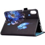 Voor iPad 10th Gen 10.9 2022 Gekleurde Tekening Stiksels Elastische Band Smart Leather Tablet Case (Bloem)