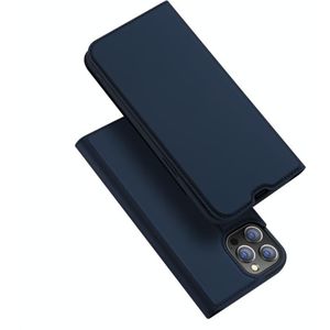 DUX DUCIS Skin Pro Series Shockproof Horizontal Flip Leather Case with Holder &amp; Card Slots For iPhone 13 Pro(Dark Blue)