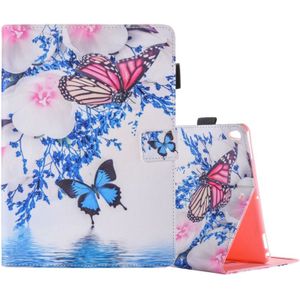 Voor iPad Pro 10.5 inch vlinder bloemen patroon horizontale Flip lederen draagtas met 3 versnellingen houder &amp; Card Slots