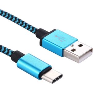 Geweven stijl Type-C USB 3.1 naar USB 2.0 Data sync oplaad Kabel voor MacBook / Google Chromebook / Nokia N1 Tablet PC / LeTV Smartphone  lengte: 1 Meter (blauw)